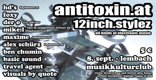 antitoxin.12INCH.STYLEZ @ musikkulturclub, lembach - front