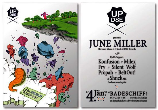 upd8e pres. JUNE MILLER @ badeschiff, wien - front