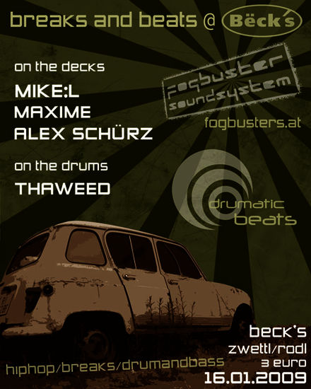 breaks & beats @ becks, zwettl - front